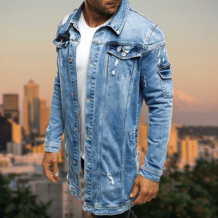 Denim-Jacke Coole Waschung perfekter Sitz