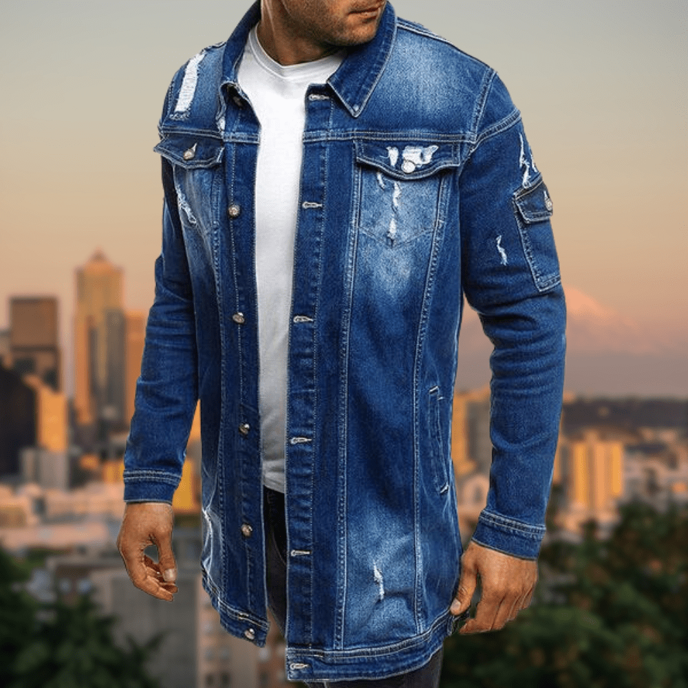 Denim-Jacke Coole Waschung perfekter Sitz