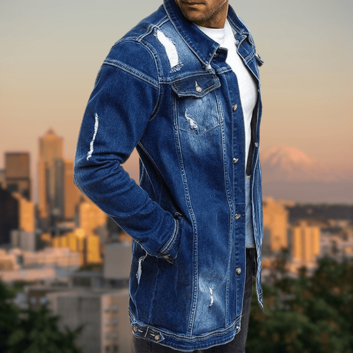 Denim-Jacke Coole Waschung perfekter Sitz