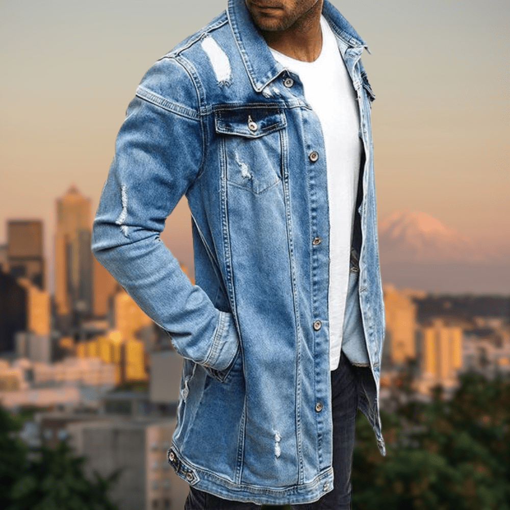 Denim-Jacke Coole Waschung perfekter Sitz