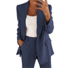 Damen-Anzug-Set mit Blazer und Hose in Uni-Farbe