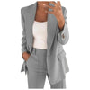 Damen-Anzug-Set mit Blazer und Hose in Uni-Farbe