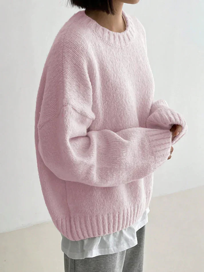 Rosa monochromer Pullover