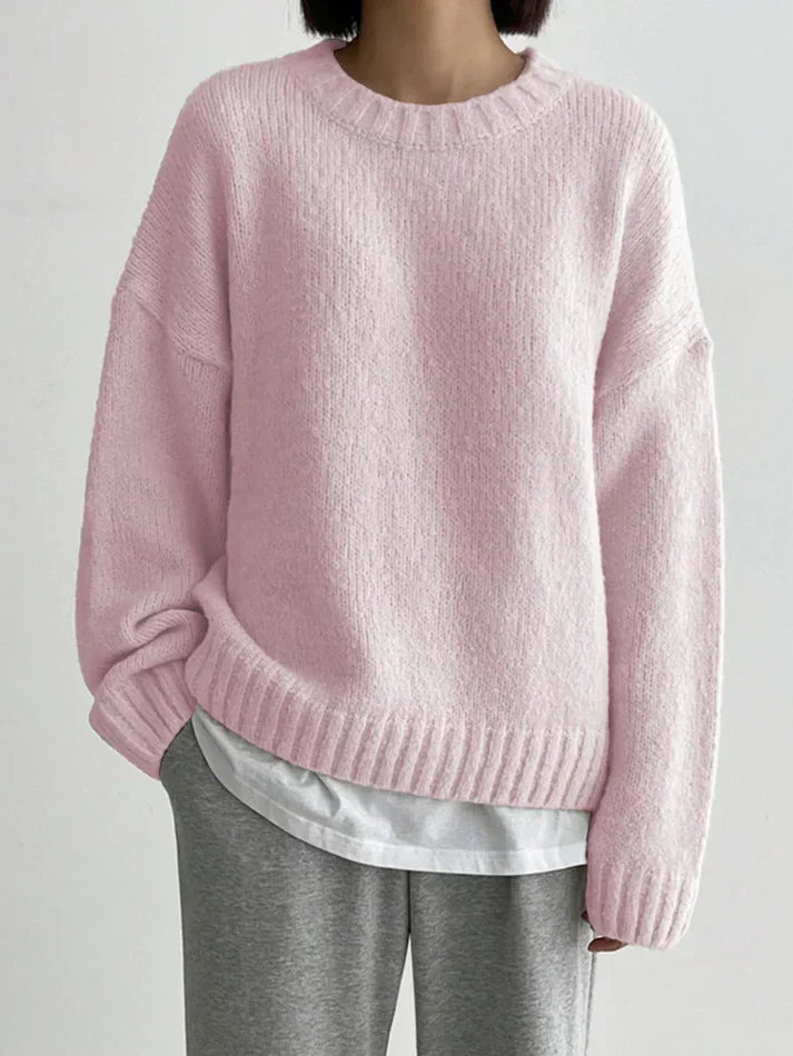 Rosa monochromer Pullover