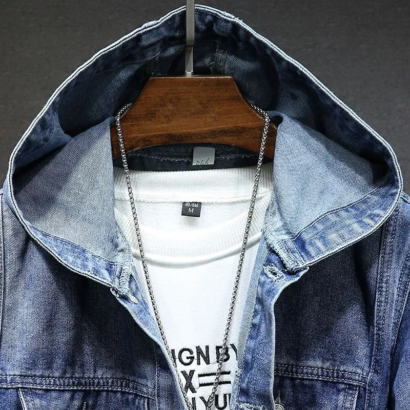 Denim-Jacke mit Kapuze