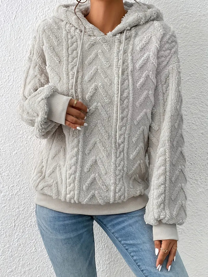 Stylischer weicher Teddy-Fleece-Kapuzenpullover für Frauen