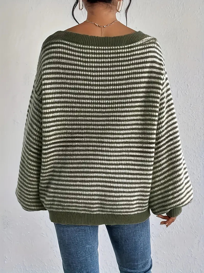 Strickpullover mit Rundhalsausschnitt und Puffärmeln