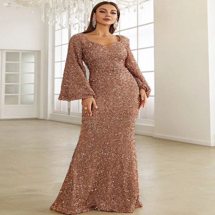 Glitzerndes Maxikleid Transparent