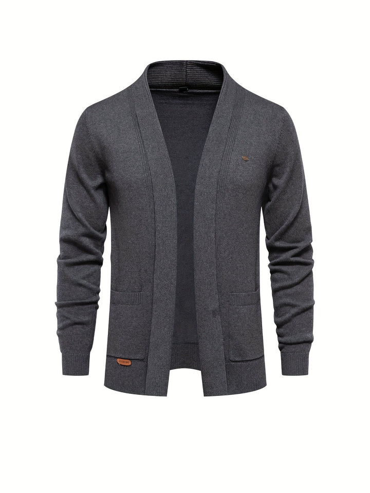 Herren Strickjacke mit V-Ausschnitt und offener Vorderseite