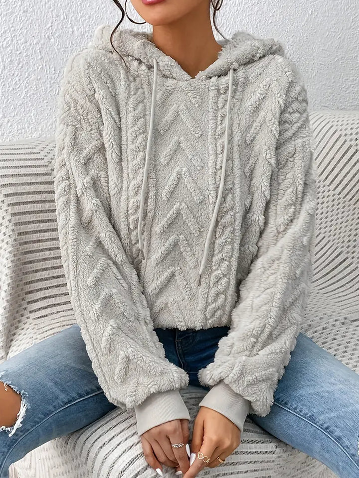 Stylischer weicher Teddy-Fleece-Kapuzenpullover für Frauen