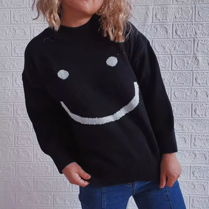 Strickpullover mit Smiley-Gesicht