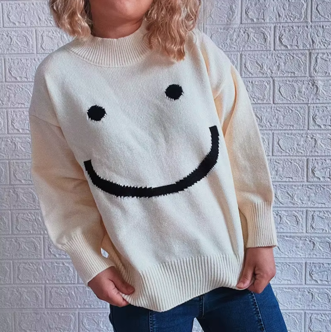 Strickpullover mit Smiley-Gesicht