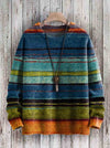 Vintage Streifen Kunstdruck Casual Strickpullover