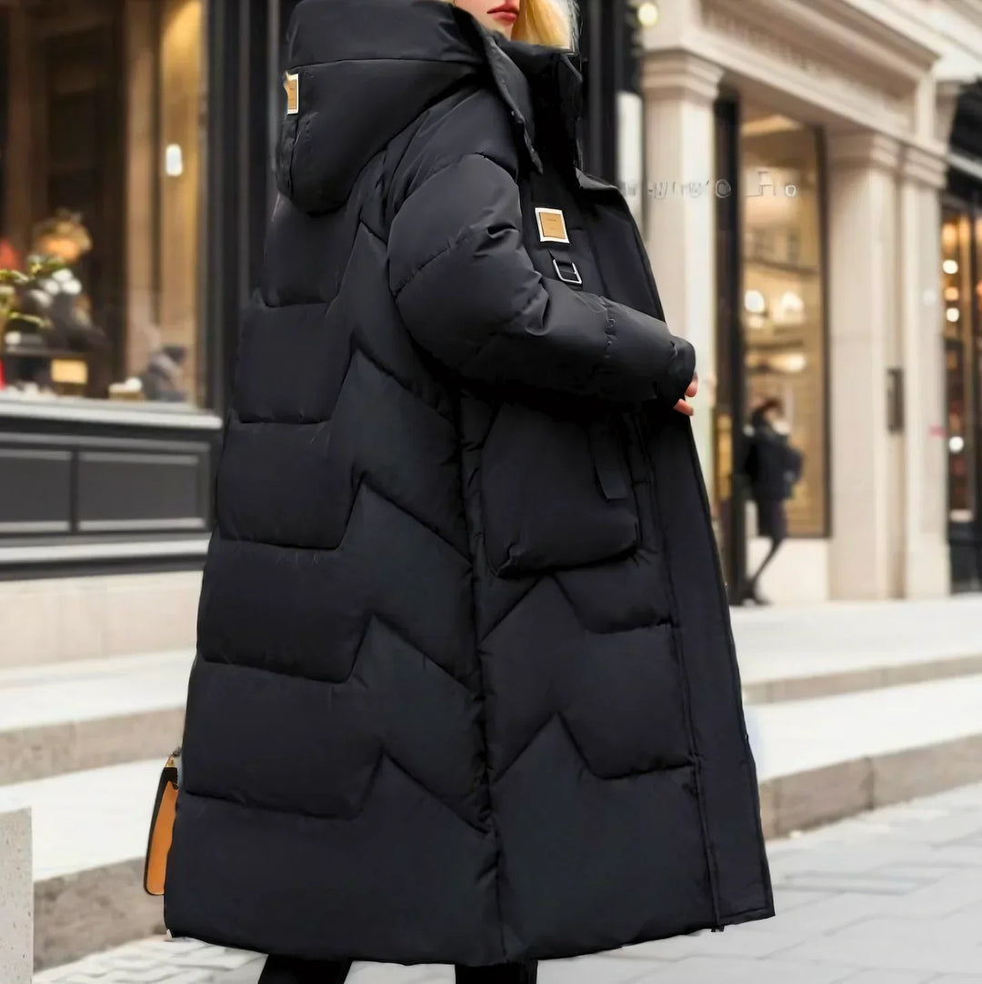 Damen - Lange Puffer-Jacke - Leichtes, Warmes Material - Stilvoller Winterlook für jede Gelegenheit