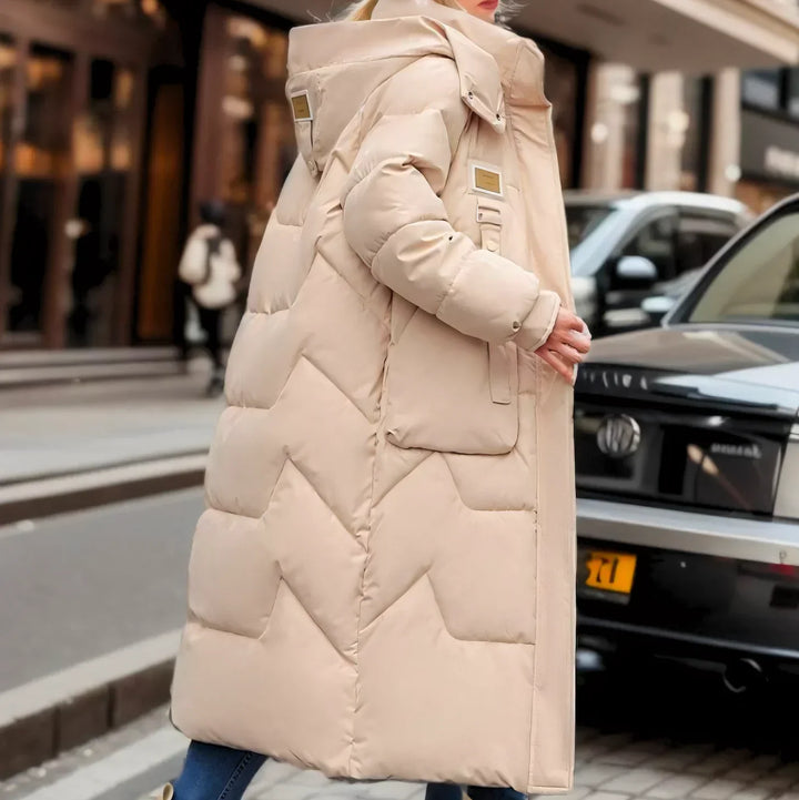 Damen - Lange Puffer-Jacke - Leichtes, Warmes Material - Stilvoller Winterlook für jede Gelegenheit