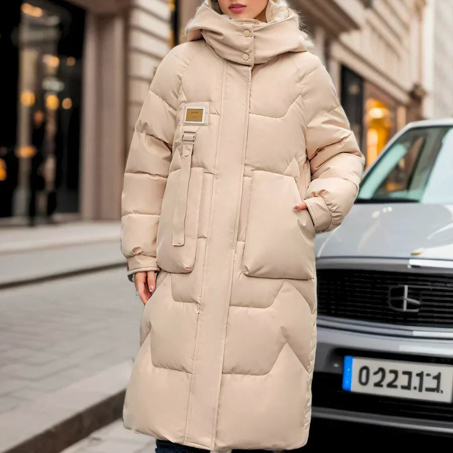 Damen - Lange Puffer-Jacke - Leichtes, Warmes Material - Stilvoller Winterlook für jede Gelegenheit