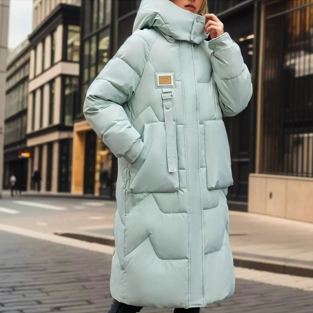 Damen - Lange Puffer-Jacke - Leichtes, Warmes Material - Stilvoller Winterlook für jede Gelegenheit