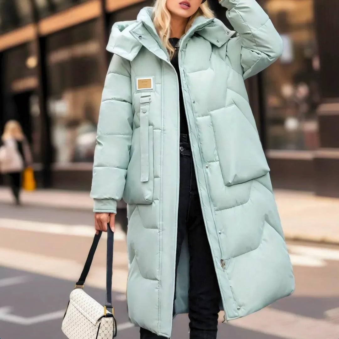 Damen - Lange Puffer-Jacke - Leichtes, Warmes Material - Stilvoller Winterlook für jede Gelegenheit