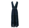 Vintage Maxikleid mit V-Ausschnitt und Spitze