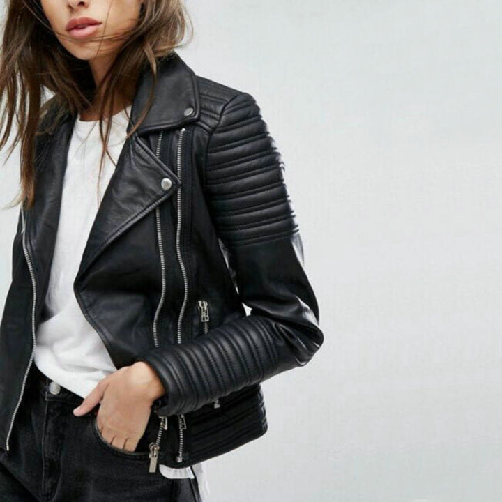 Damen Stylische Motorjacke