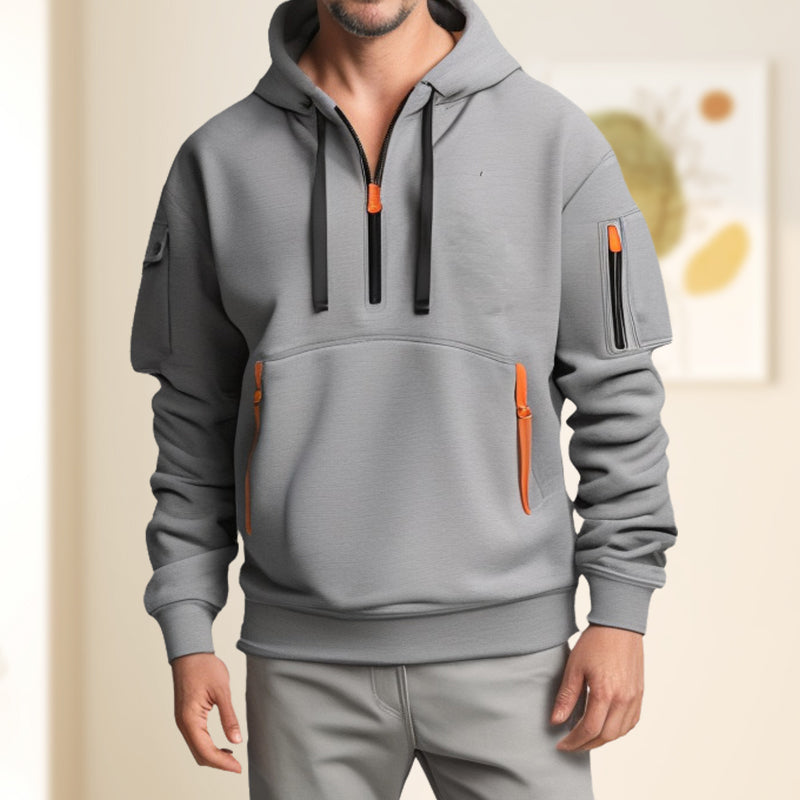 Halber Reißverschluss Hoodie