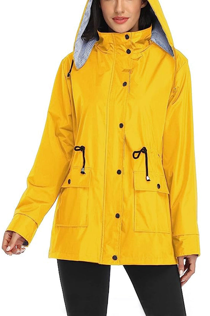 Gestreifte Regenjacke mit Kapuze