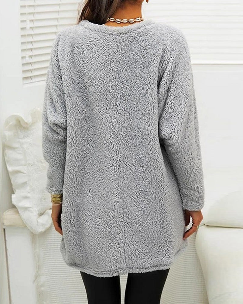 Bequemer, warmer, langer Pullover