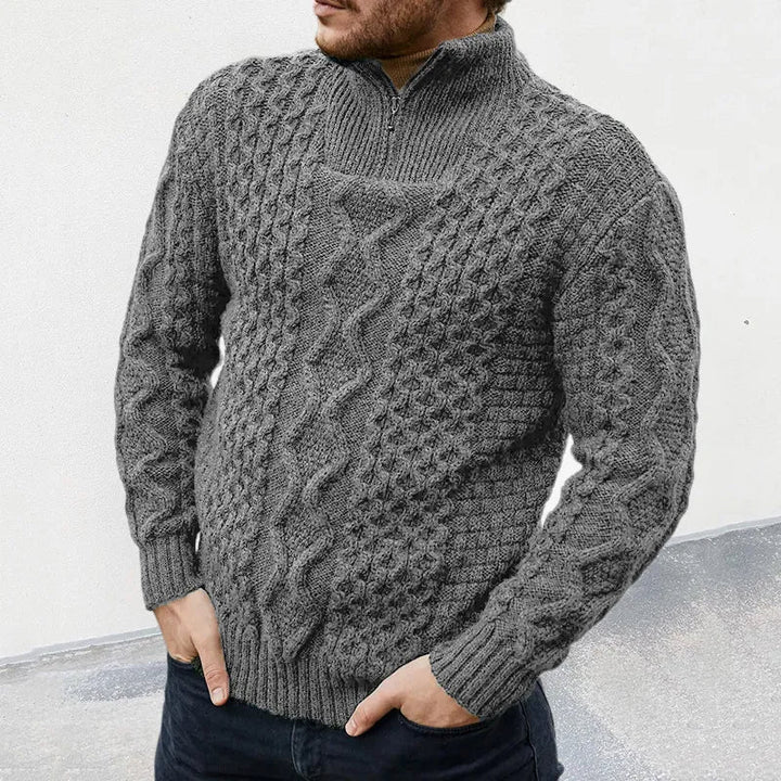 Stehkragen Pullover mit Reißverschluss